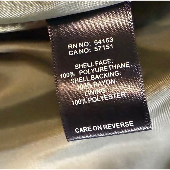 Marc New York Size Small Vegan Leather Moto Jacket Green Gold Hardware - Picture 7 of 7